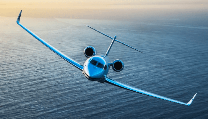 plane over water
