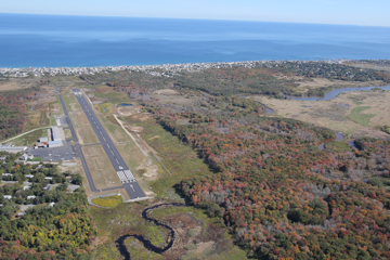Aerial view runway