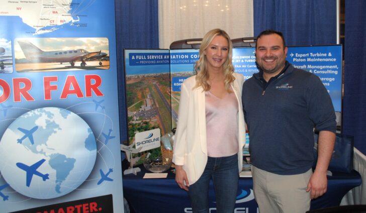 Sales and Acquisitions associate Erin Mulcahy and Operations and Charter Sales associate Peter Bukuras talk all things Shoreline at Plymouth Area Chamber of Commerce's Business Expo.