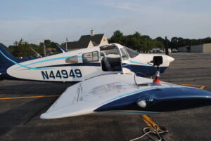 A GoPro camera is ready to record Tim Stile’s solo flying experience.