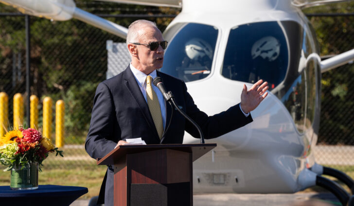 MassDOT Aeronautics Administrator Jeff DeCarlo discusses his agency’s plans pertaining to electric aviation’s future. Photo courtesy of BETA Technologies