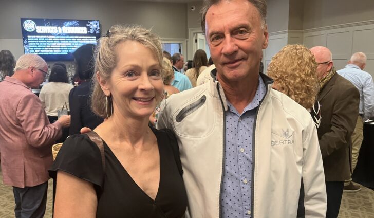 Lisa Scharoun, left, and Keith Douglass have a blast at the 2023 BOSS Bash.