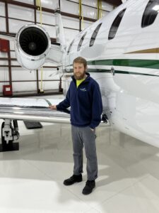 Rick Armstrong is studying aircraft mechanics while working on Shoreline Aviation’s line team.