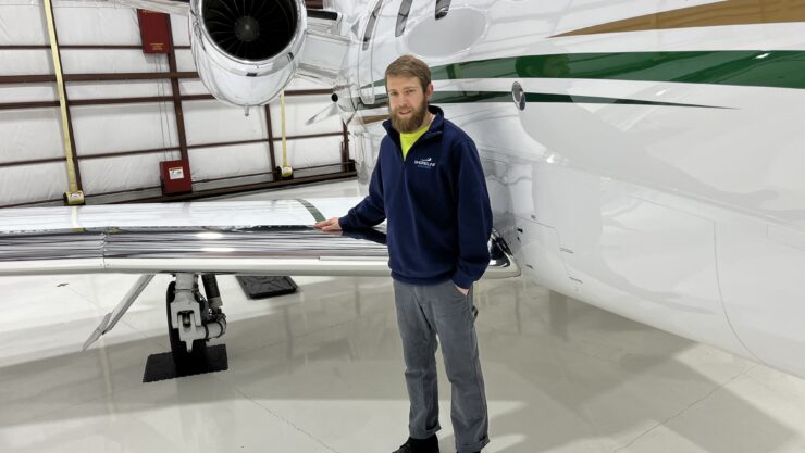 Rick Armstrong is studying aircraft mechanics while working on Shoreline Aviation’s line team.