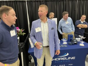 MBAA President Dave Richter chats with Shoreline Pilot Manny Escobar.
