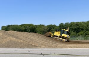 A ramp repave project is underway at Marshfield Municipal Airport.