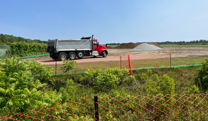 A ramp repave project is underway at Marshfield Municipal Airport.