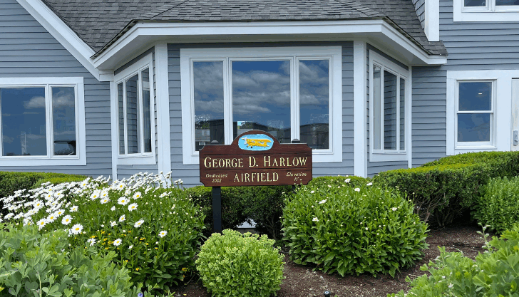 George D. Harlow Airfield signs have been restored.