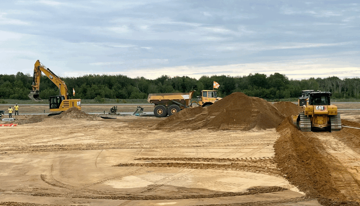 Heavy equipment at work at KGHG.