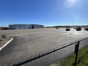 The new look, as ramp paving work wraps up. 
