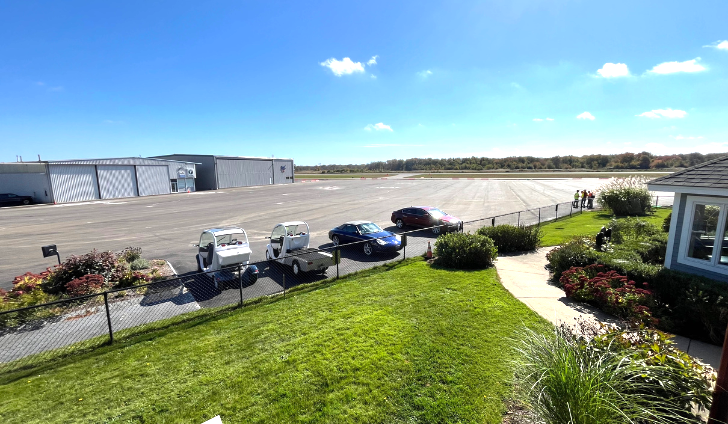 The KGHG main ramp has its first coat of asphalt.