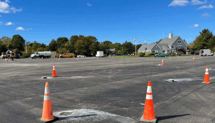 Tie down and electrical hookup work being done at Marshfield Airport.