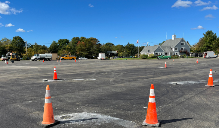 Tie down and electrical hookup work being done at Marshfield Airport.