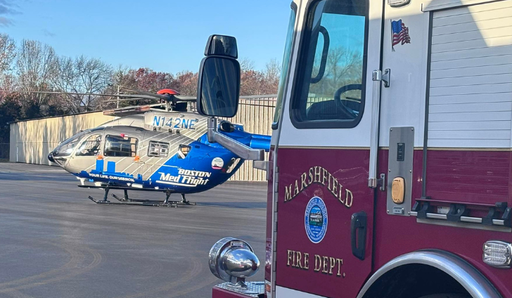 Marshfield Fire Department calls Boston MedFlight to Marshfield Airport.